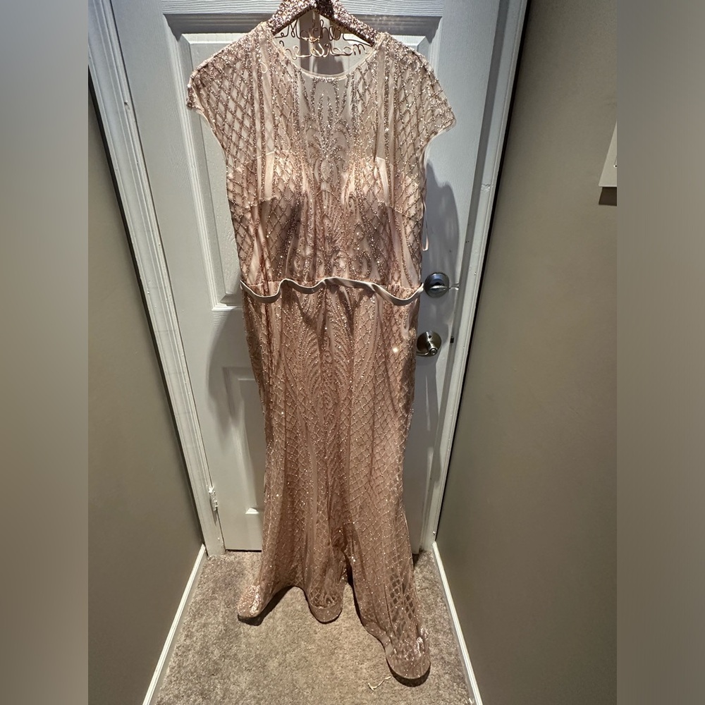 Rose gold sparkly gown size 3XL